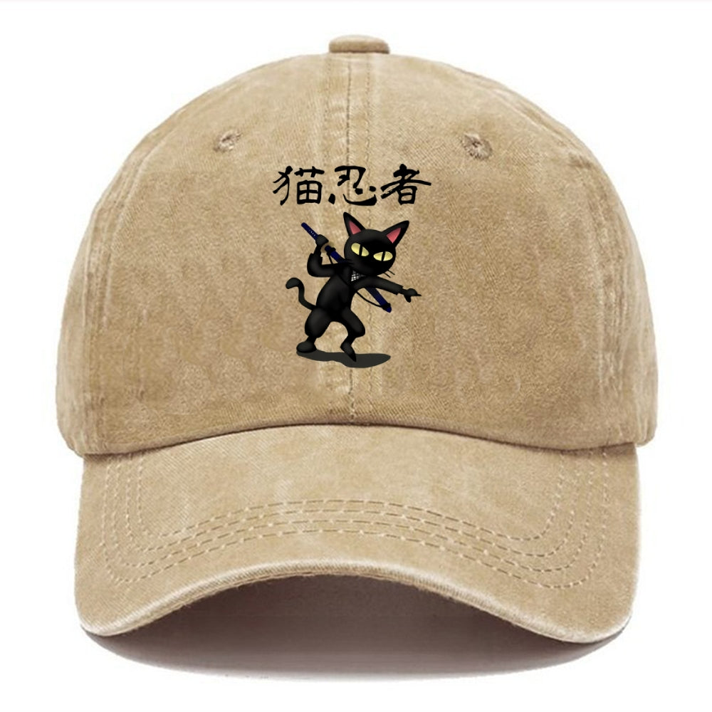 Ninja Cat Washed Cap