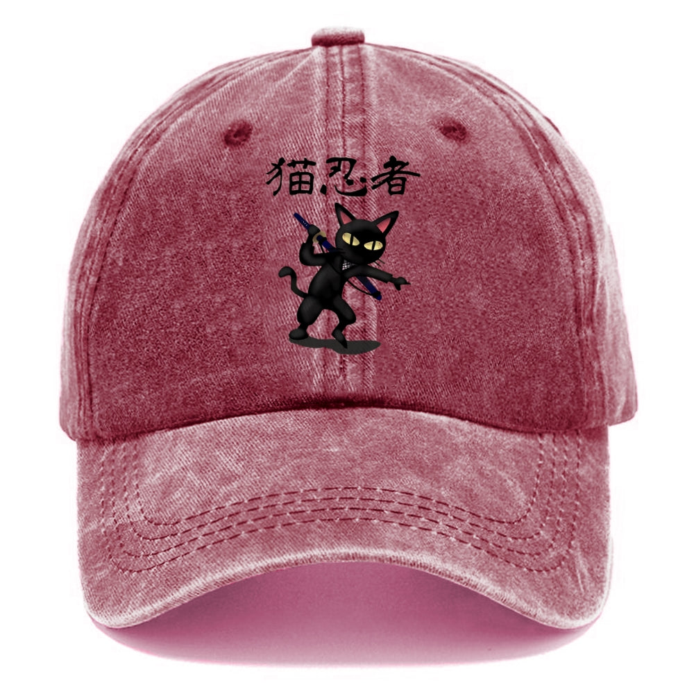 Ninja Cat Washed Cap