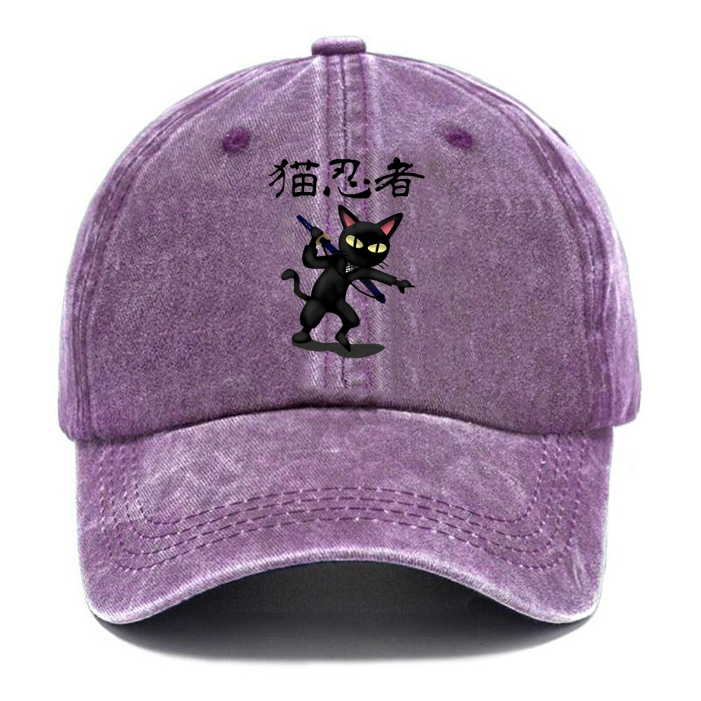 Ninja Cat Washed Cap