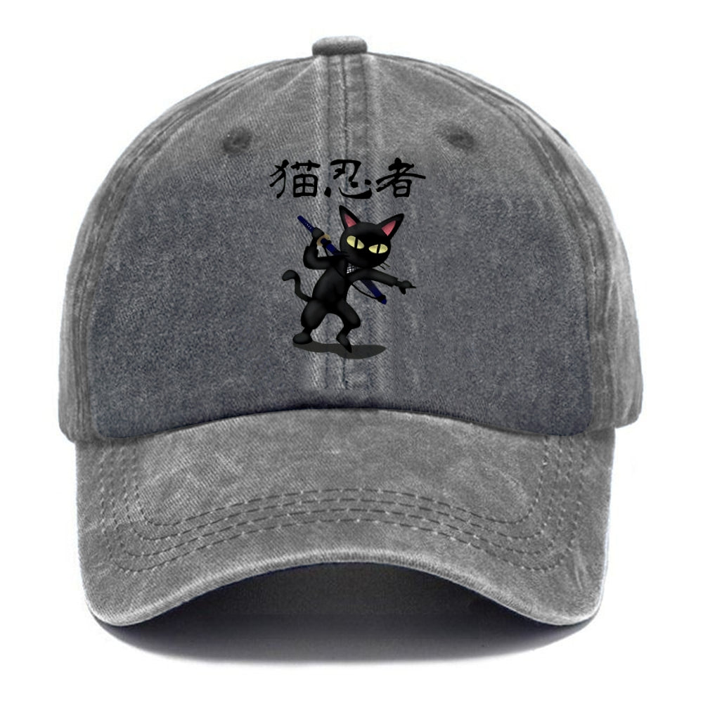 Ninja Cat Washed Cap
