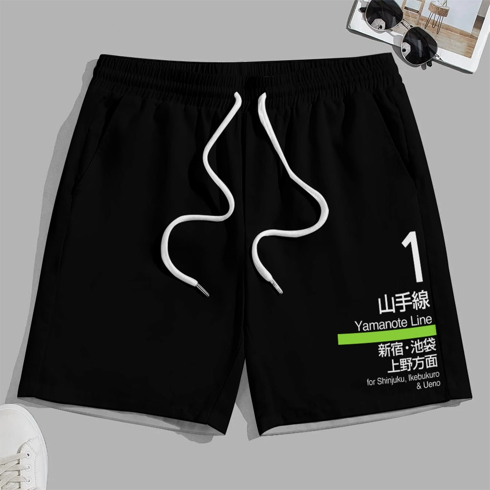 Yamanote Line Cotton Shorts