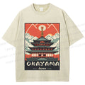Unisex Japanese Art Okayama Printed Washed Tee