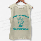 Unisex Vintage Something Is Definitely Wrong Cowboy Frog Printed Washed Tank Top