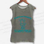 Unisex Vintage Something Is Definitely Wrong Cowboy Frog Printed Washed Tank Top