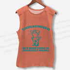Unisex Vintage Something Is Definitely Wrong Cowboy Frog Printed Washed Tank Top