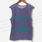 Unisex Vintage Something Is Definitely Wrong Cowboy Frog Printed Washed Tank Top