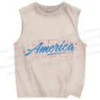 Unisex Independence Day 1776 Printed Washed Tank Top