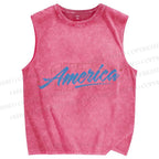 Unisex Independence Day 1776 Printed Washed Tank Top