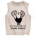 Unisex Have Spinach To Be Strong Bear Printed Washed Tank Top