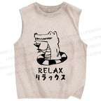 Unisex Swim Crocodile Relax Printed Washed Tank Top