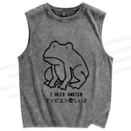 Unisex I need Ambien Silly Frog Printed Washed Tank Top