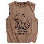 Unisex I need Ambien Silly Frog Printed Washed Tank Top
