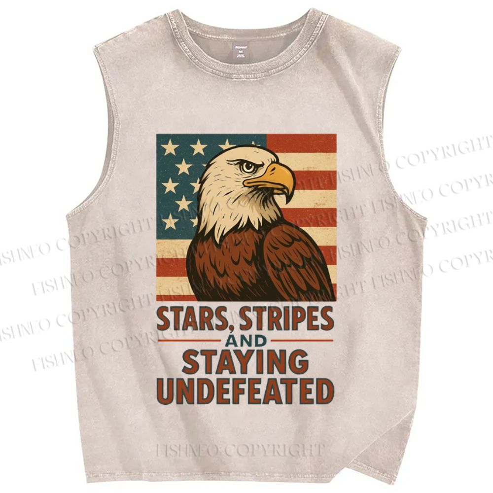 Unisex Independence Day Printed Washed Tank Top