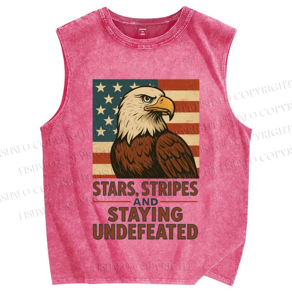 Unisex Independence Day Printed Washed Tank Top