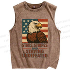 Unisex Independence Day Printed Washed Tank Top