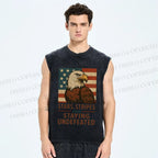 Unisex Independence Day Printed Washed Tank Top
