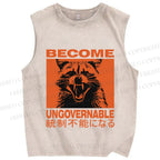Ungovernable Raccoon Vintage Distressed Washed Tank Top