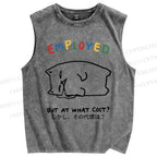 Unisex But At What Cost Printed Washed Tank Top