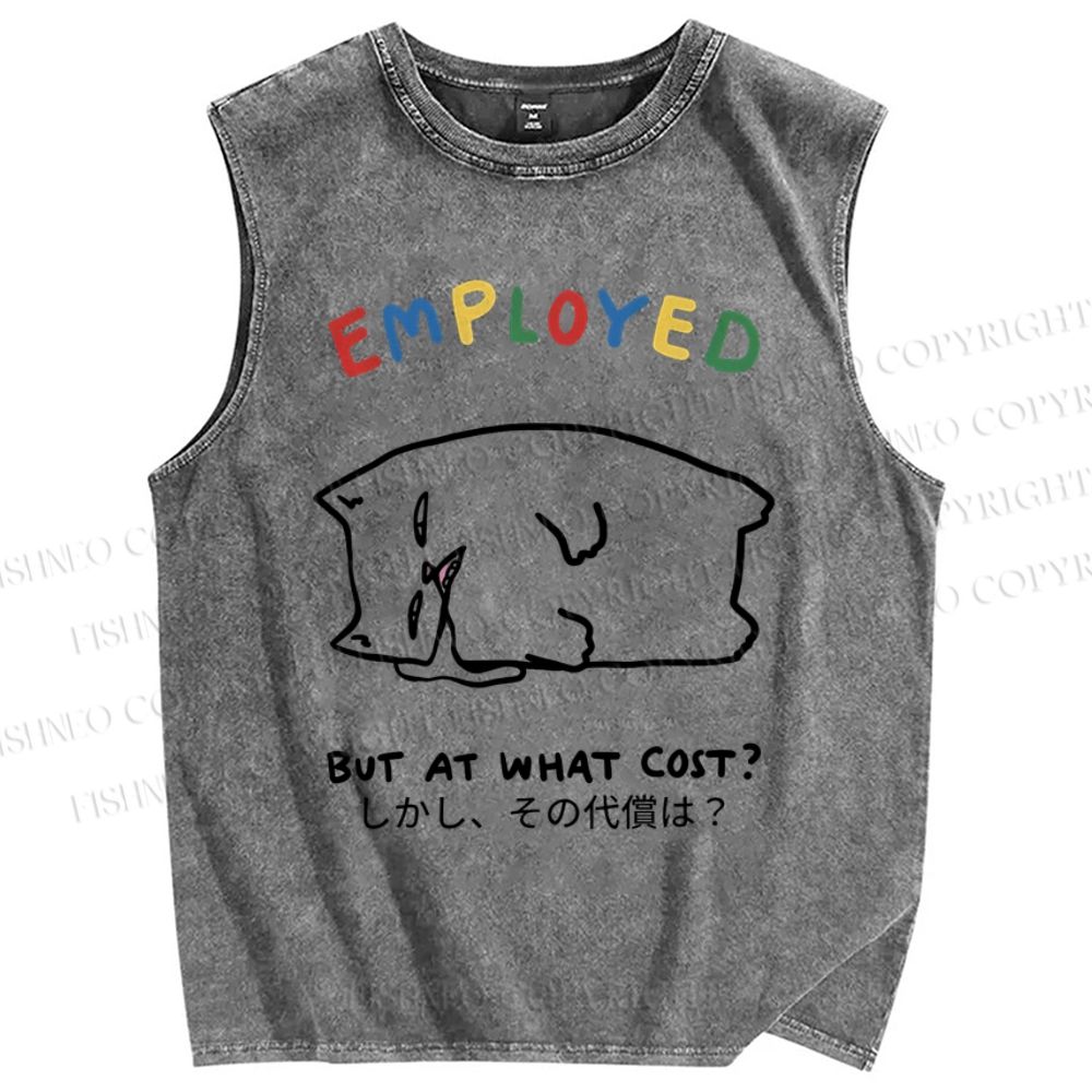 Unisex But At What Cost Printed Washed Tank Top