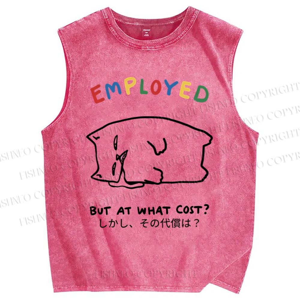 Unisex But At What Cost Printed Washed Tank Top