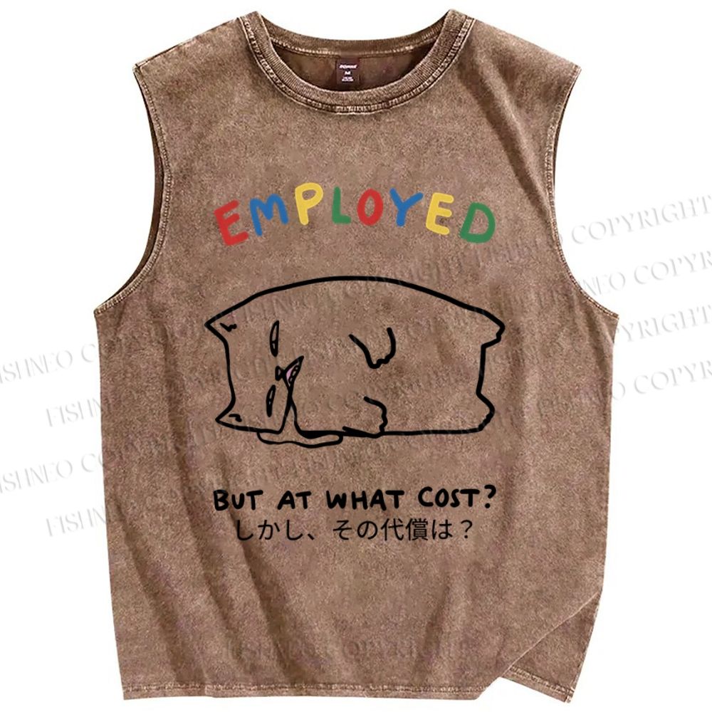 Unisex But At What Cost Printed Washed Tank Top