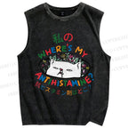 Unisex Where's My Antihistamine Printed Washed Tank Top