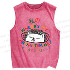 Unisex Where's My Antihistamine Printed Washed Tank Top