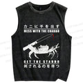 Unisex Mess With The Crab Printed Washed Tank Top