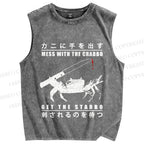 Unisex Mess With The Crab Printed Washed Tank Top