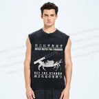 Unisex Mess With The Crab Printed Washed Tank Top