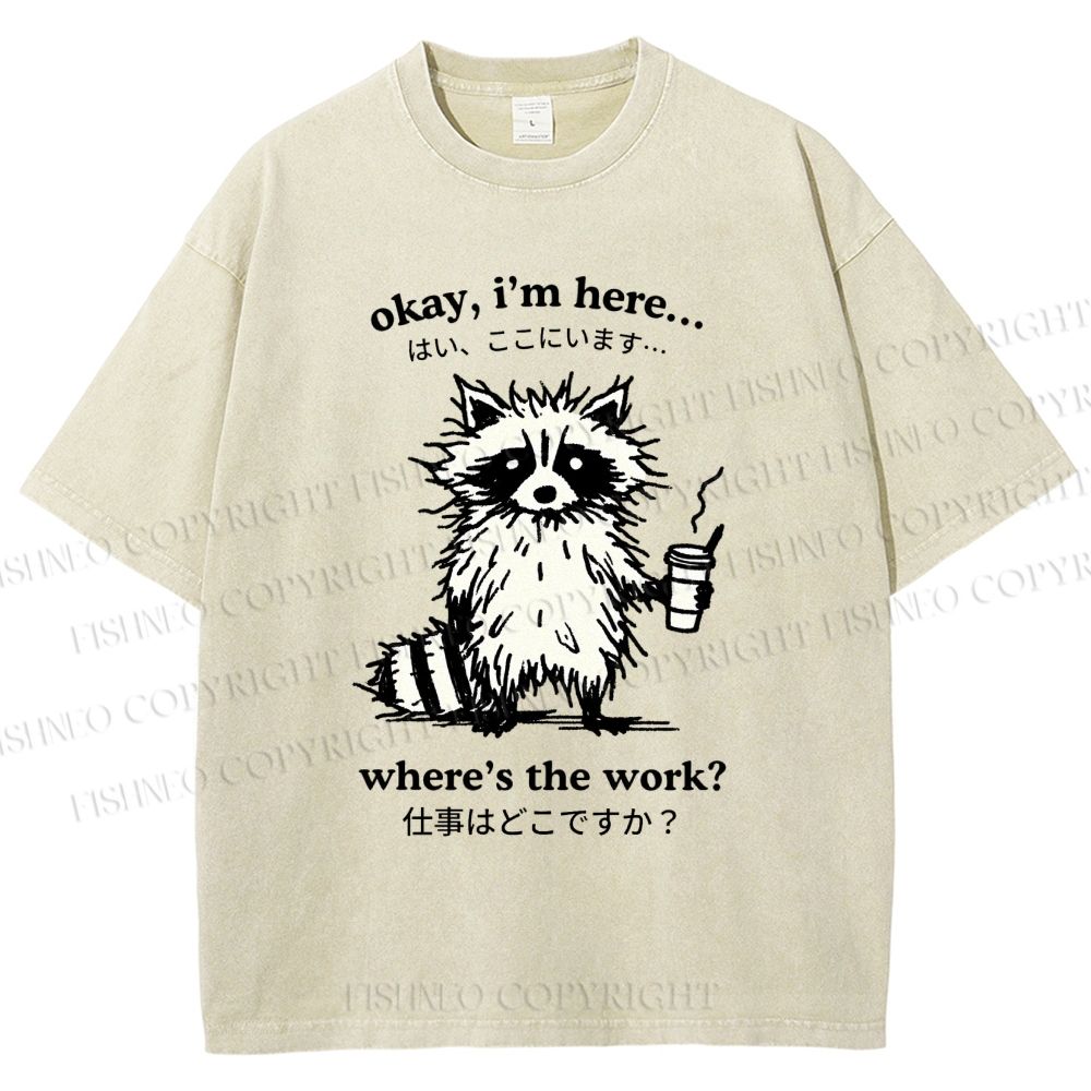 Unisex Where's The Work Printed Washed Tee