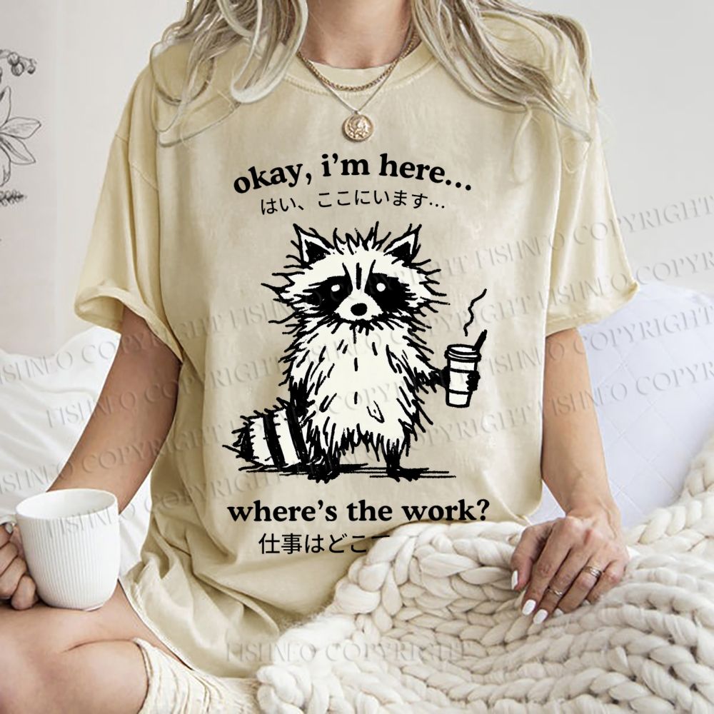 Unisex Where's The Work Printed Washed Tee