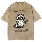 Unisex Where's The Work Printed Washed Tee