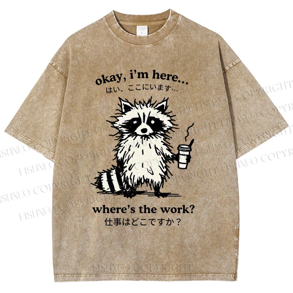 Unisex Where's The Work Printed Washed Tee