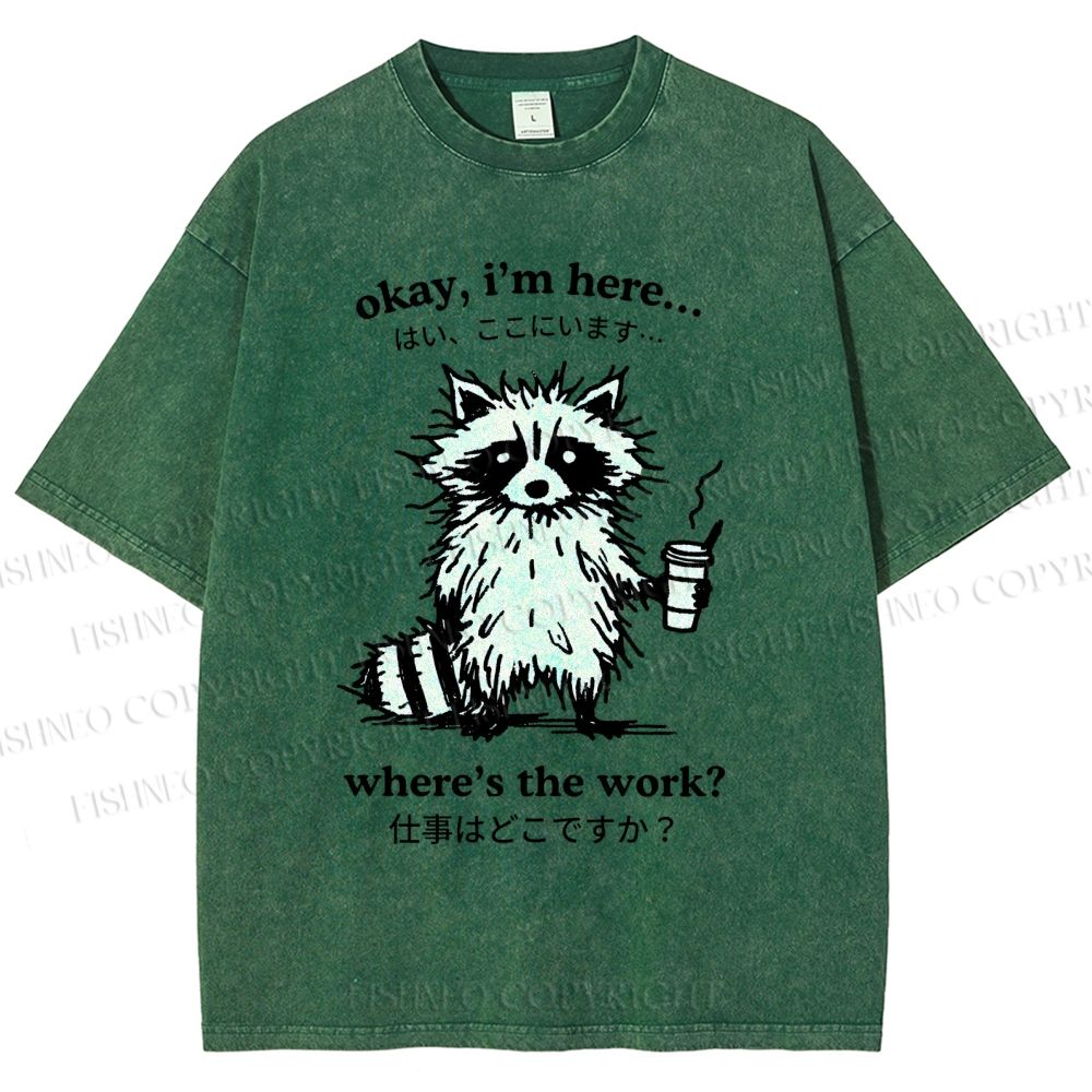 Unisex Where's The Work Printed Washed Tee