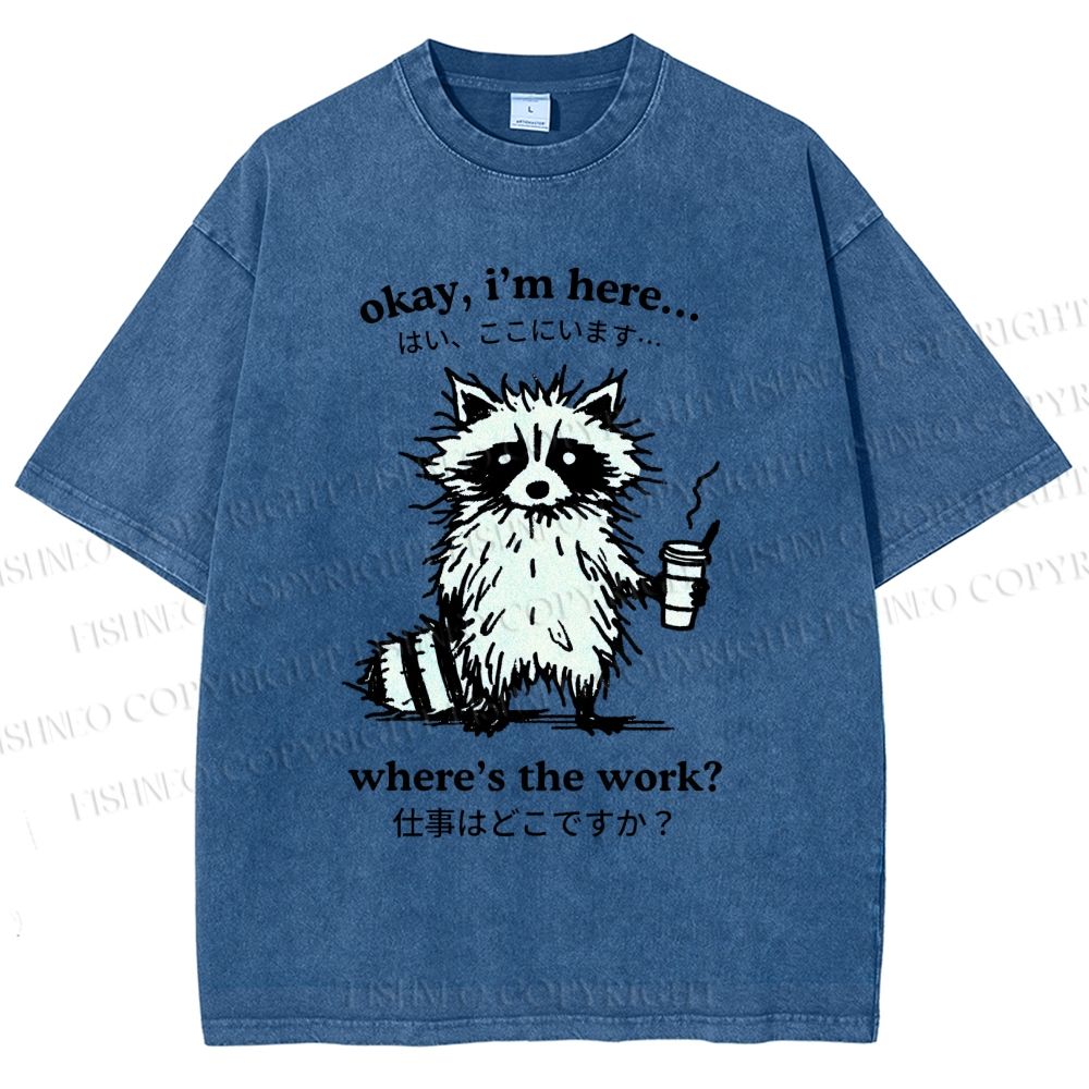 Unisex Where's The Work Printed Washed Tee
