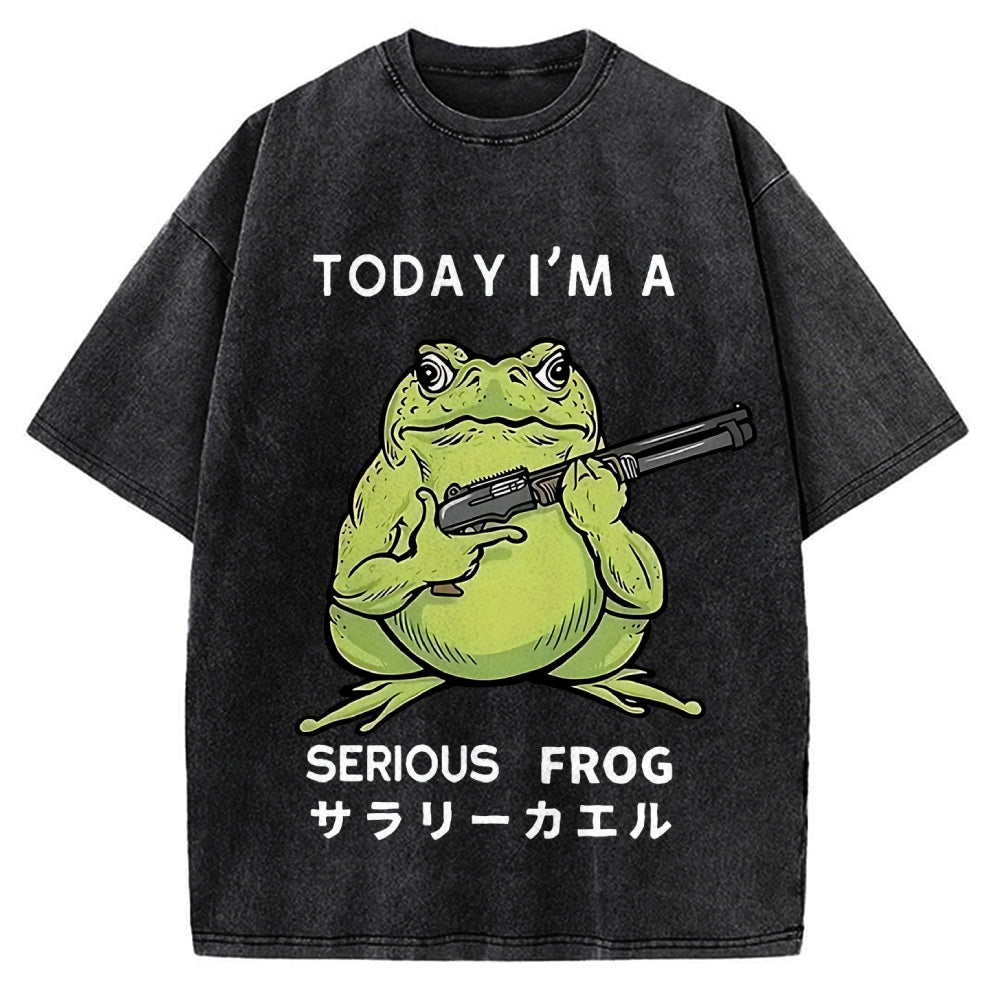 Today I'm A Serious Frog Vintage Washed T-shirt