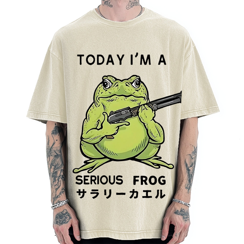 Today I'm A Serious Frog Vintage Washed T-shirt