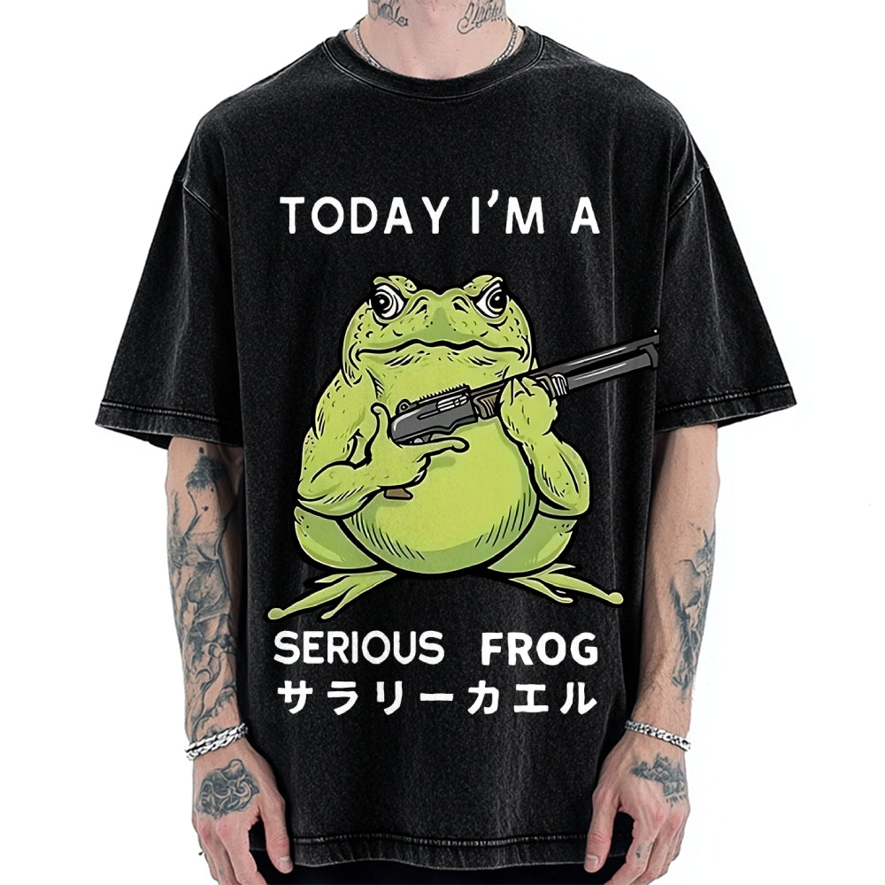 Today I'm A Serious Frog Vintage Washed T-shirt