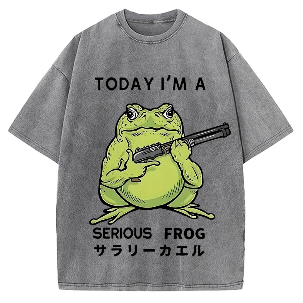 Today I'm A Serious Frog Vintage Washed T-shirt