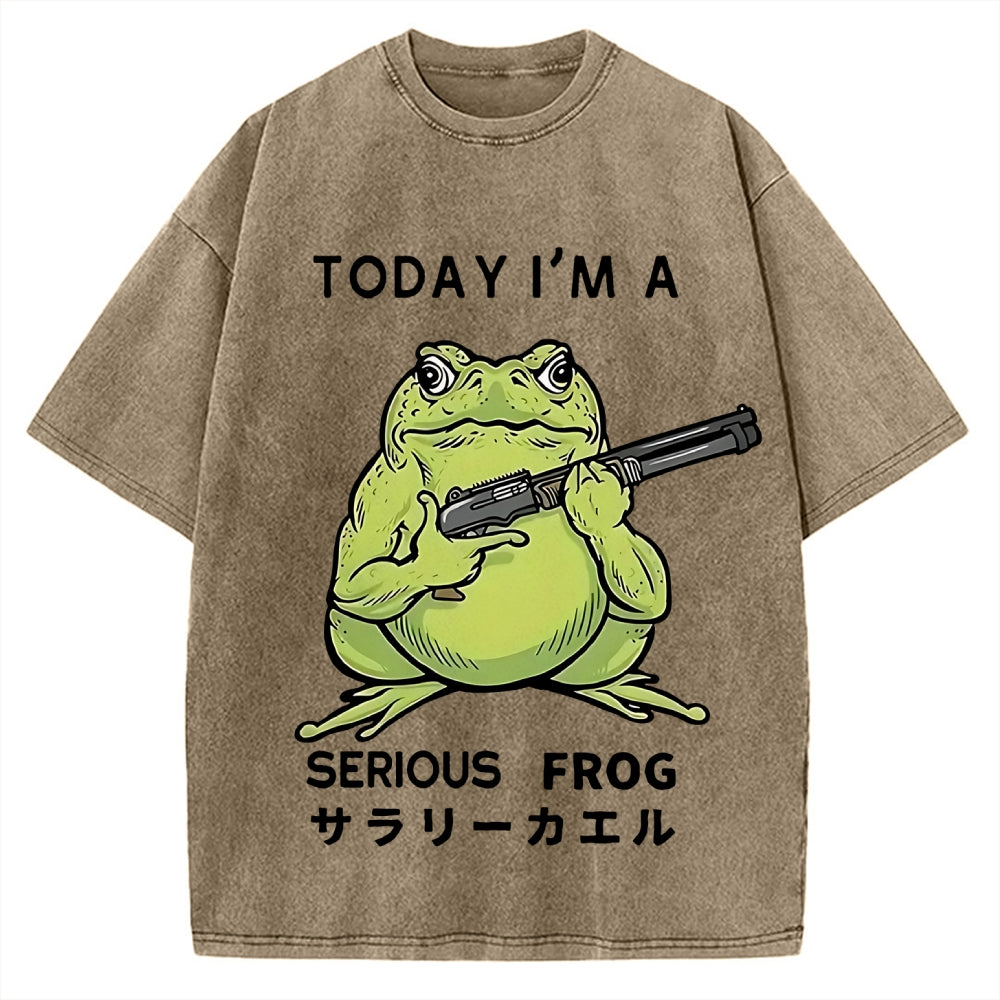 Today I'm A Serious Frog Vintage Washed T-shirt