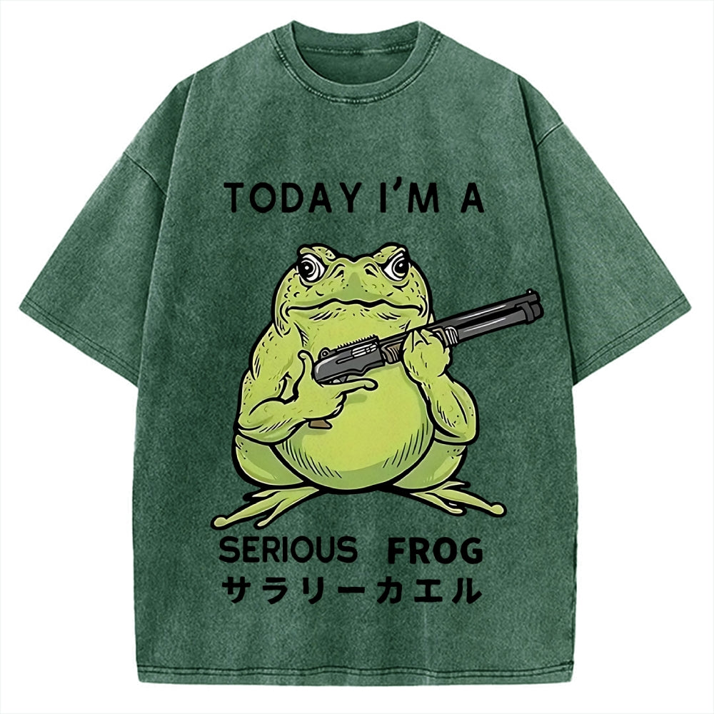 Today I'm A Serious Frog Vintage Washed T-shirt