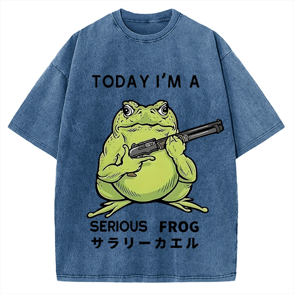 Today I'm A Serious Frog Vintage Washed T-shirt