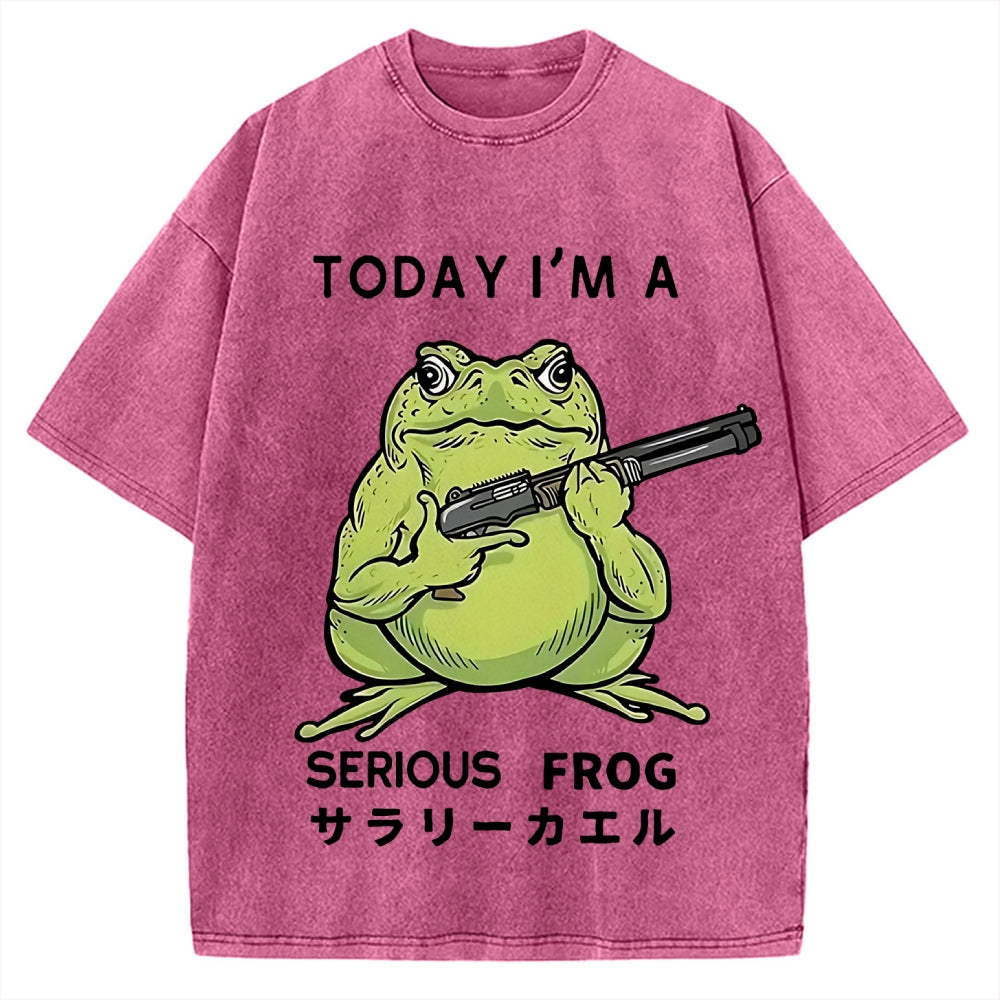 Today I'm A Serious Frog Vintage Washed T-shirt