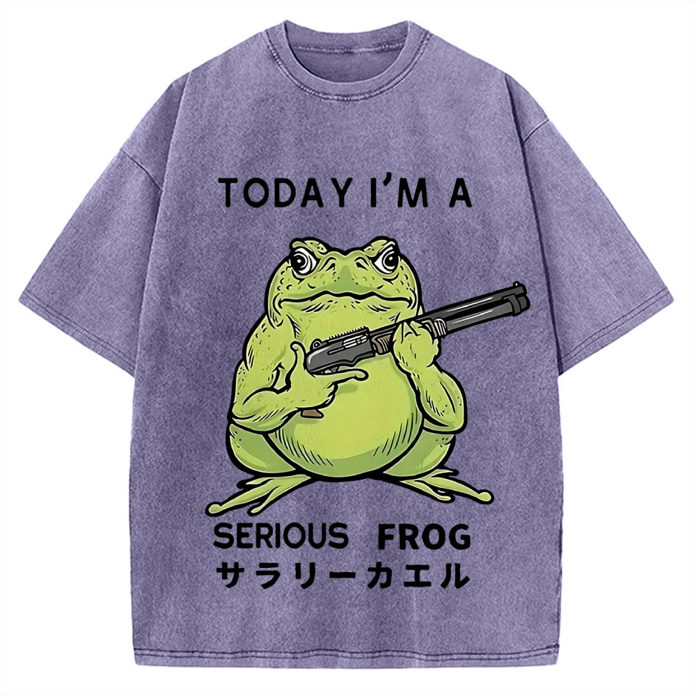 Today I'm A Serious Frog Vintage Washed T-shirt