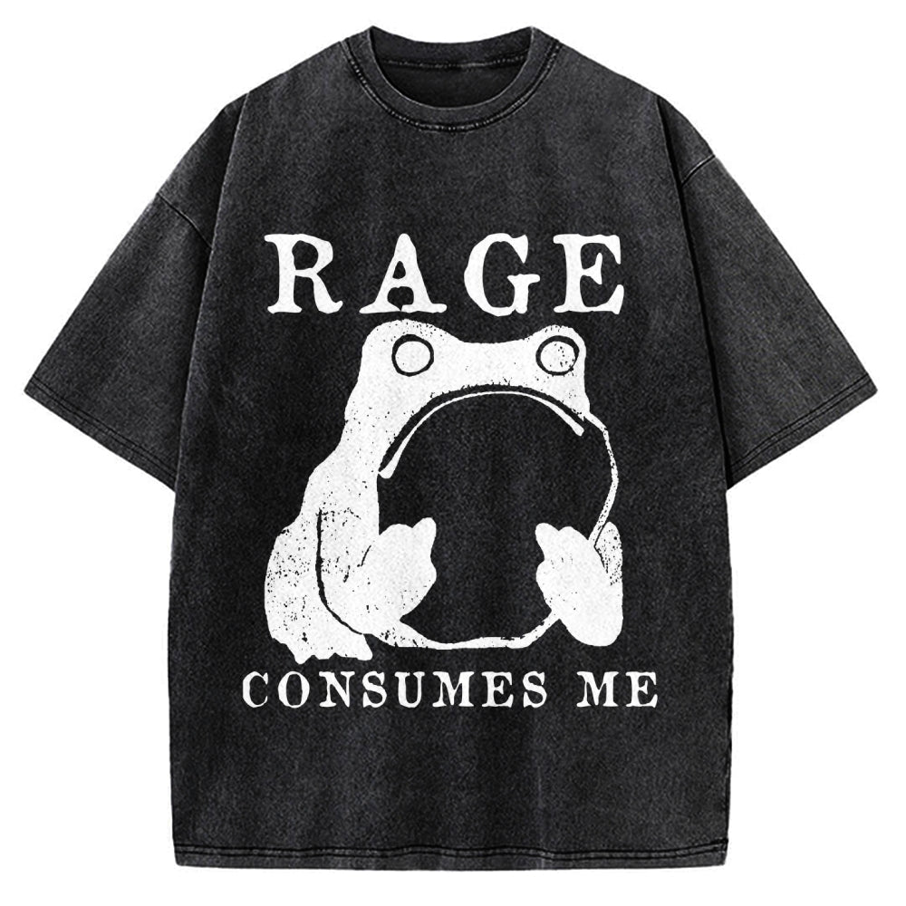 Rage Consumes Frog Vintage Washed T-shirt