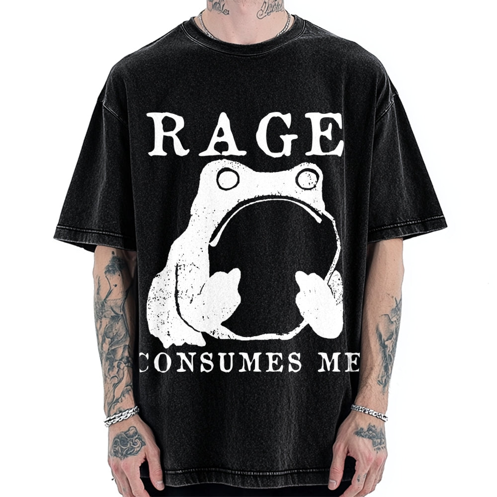 Rage Consumes Frog Vintage Washed T-shirt