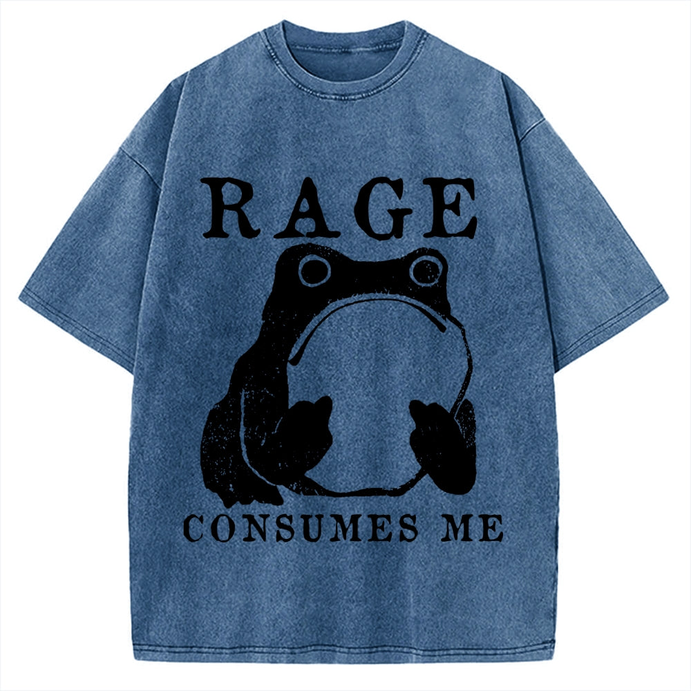 Rage Consumes Frog Vintage Washed T-shirt