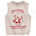 Unisex Where's The Work Printed Washed Tank Top