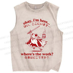 Unisex Where's The Work Printed Washed Tank Top